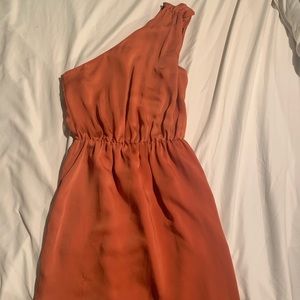 one sleeved orange dress